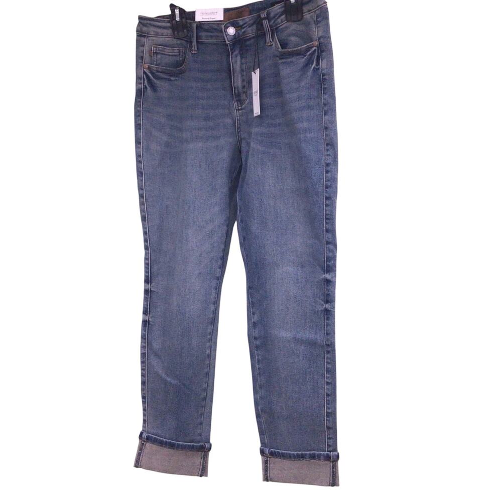 Judy Blue Womens Mid Rise Boyfriend Fit Medium Wash Jeans Size 13/31 Regular